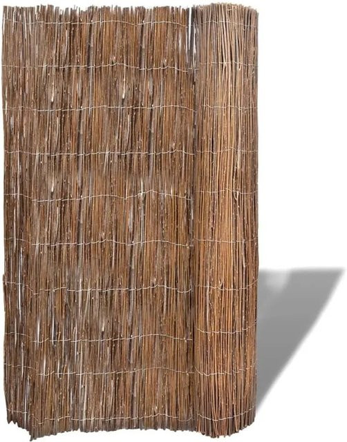 vidaXL Weidenzaun braun aus Holz mit verzinktem Stahl und Befestigungsklammern B/H: 300 x 100 cm - Bild 1