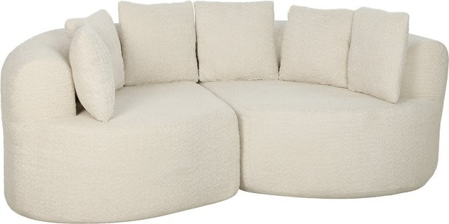 HOMCOM 3-Sitzer-Sofa geschwungen aus Chenille in Creme mit 6 Kissen und tiefer Sitzfläche für Wohnzimmer, Schlafzimmer oder Büro - Bild 1