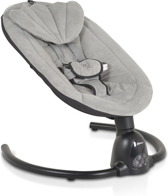Elektrische Babywippe Moni Clarissa mit Moskitonetz, Fernbedienung und Musikfunktion in Grau - Bild 1