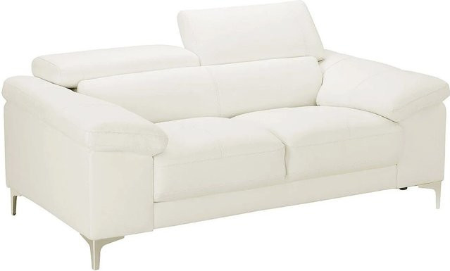 Vente-unique Sofa Solange in Weiß mit Lederbezug, Breite: 176 cm - Bild 1