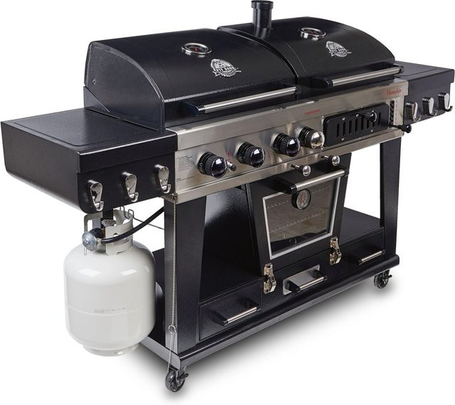 Pit Boss Memphis Ultimate Kombi-Grill mit Smoker in Schwarz mit Gas, Holzkohle und Elektro sowie Gusseisen - Bild 1