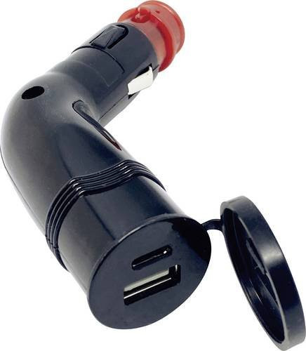 BAAS USB Universal-Twin-Ladestecker 12V mit USB-A und USB-C in Schwarz - Bild 1