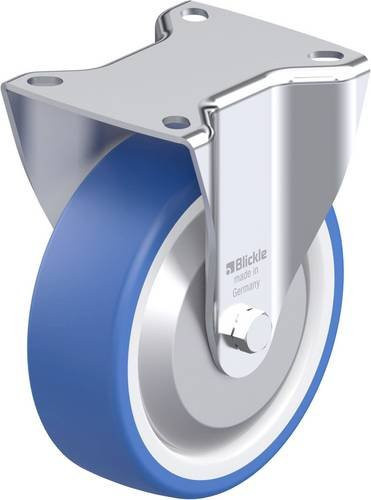 Blickle B-POTHS 125KA-FA Stahlblech-Bockrolle in Blau mit 125 mm Rad-Durchmesser und 250 kg Tragfähigkeit - Bild 1