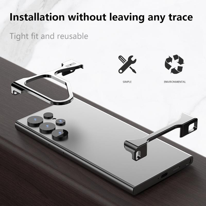 Modische unregelmäßige Handyhülle aus Aluminiumlegierung für Samsung Galaxy S25 S24 S23 Ultra Plus mit Aromatherapie-Funktion in Schwarz - Bild 4