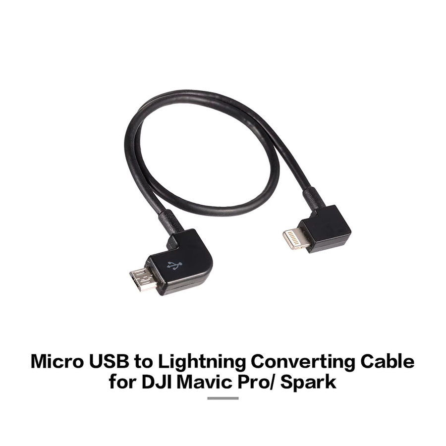DJI Micro-USB zu Lightning Datenübertragungskabel für Android und iOS, Schwarz, kompatibel mit DJI Spark und Mavic Pro - Bild 2