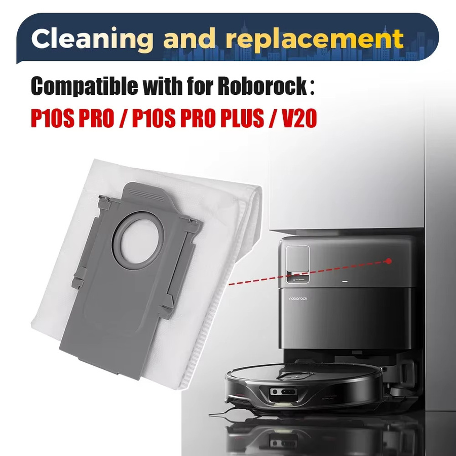 Roborock Staubbeutel aus verdicktem Vlies in Weiß für S8 MaxV Ultra, S8 Max Ultra, P10s Pro, Qrevo Pro, Qrevo MaxV, Qrevo S und V20 - Bild 3