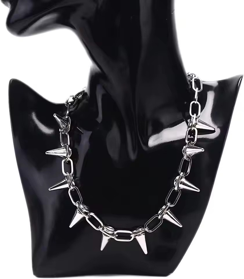 imixlot Herrenkette Legierung, Silber, Nieten, Choker - Bild 2