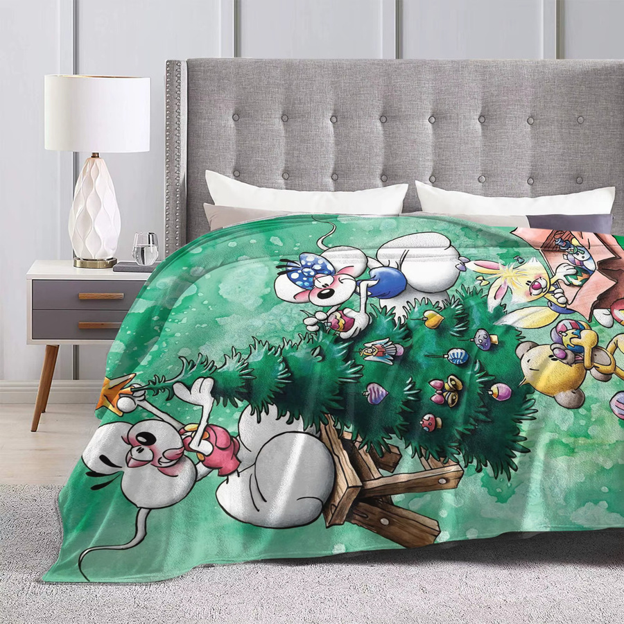 D-Diddles Flanell Überwurfdecke mit Diddl Cartoon Motiv in Grün für Bett, Couch und Schlafzimmer - Bild 3