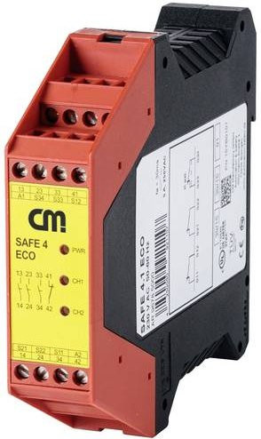 CM Manufactory Sicherheitsrelais SAFE 4.3eco in Rot mit 24 V/DC, 24 V/AC, 3 Schließern und 1 Öffner - Bild 1