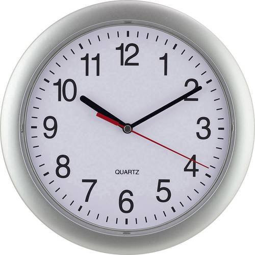 EuroTime 22222 Quarz Wanduhr in Silber, rund und modern, Durchmesser: 25 cm - Bild 1