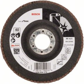 Bosch Fächerschleifscheibe X581 Best for Inox gerade, Durchmesser: 125 mm, Farbe: Braun - Bild 1