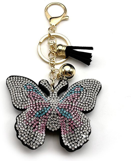 Lovely FAJA Anhänger Schmetterling, Bunte Strass, Edelstahl, Gold Farbe, Damen - Bild 1