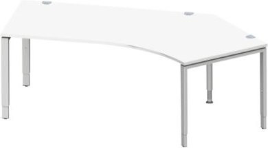 Schäfer Shop Genius Winkelschreibtisch MODENA FLEX 135 Grad in Weiß mit Ansatz rechts, Breite: 216,5 cm - Bild 1