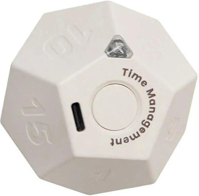 Time Ball wiederaufladbarer Mini-Timer mit Dual-Wecker-Modus und Pomodoro-Funktion in Weiß - Bild 1