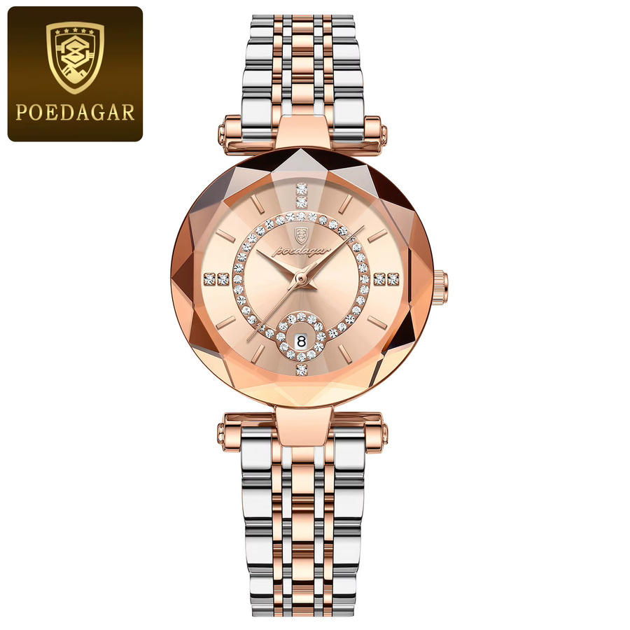 POEDAGAR Armbanduhr, Quarz, Edelstahl, Datum, Damen - Bild 4