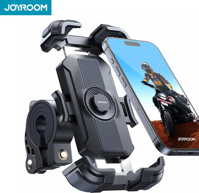 Joyroom Motorrad-Handyhalterung und Fahrrad-Handyhalterung in Schwarz für Lenker und Roller - Bild 1
