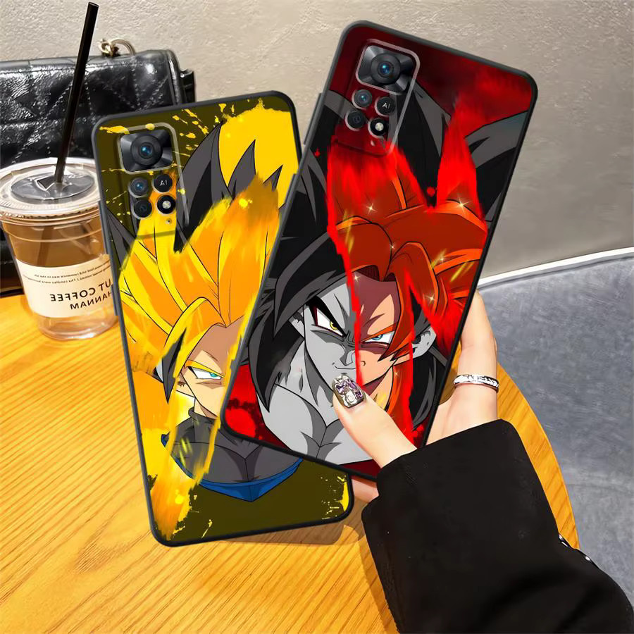 Dragon Ball Goku Vegeta Handyhülle für Xiaomi Redmi Note 13 14 Pro Plus 12s 9S 11s 10S 7 8 9 10 11 12 Pro, weiche Schutzhülle in Schwarz und Multicolour - Bild 4