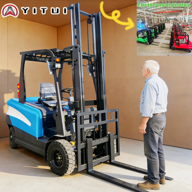 ZOCI Elektrostapler 1-3,5 Tonnen in Blau, EPA- und CE-zertifizierter batteriebetriebener Gabelstapler für das Lager - Bild 1