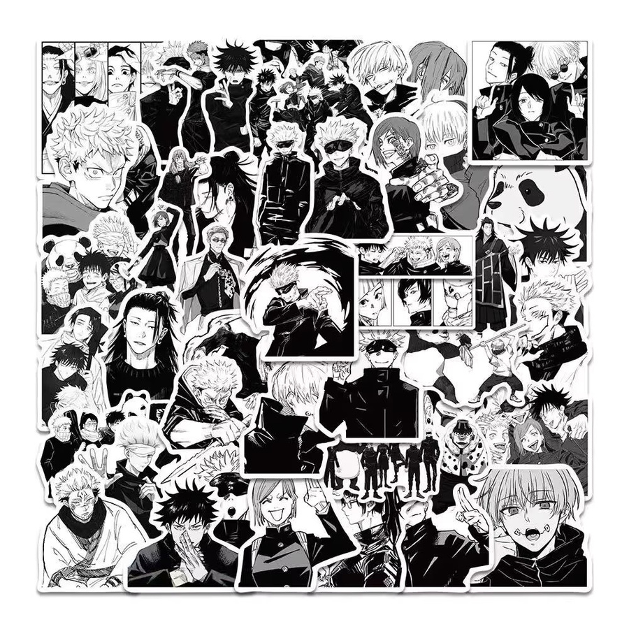 Bandai Jujutsu Kaisen Muster-Graffiti-Aufkleber, 50-teiliges Set, Bunt - Bild 5