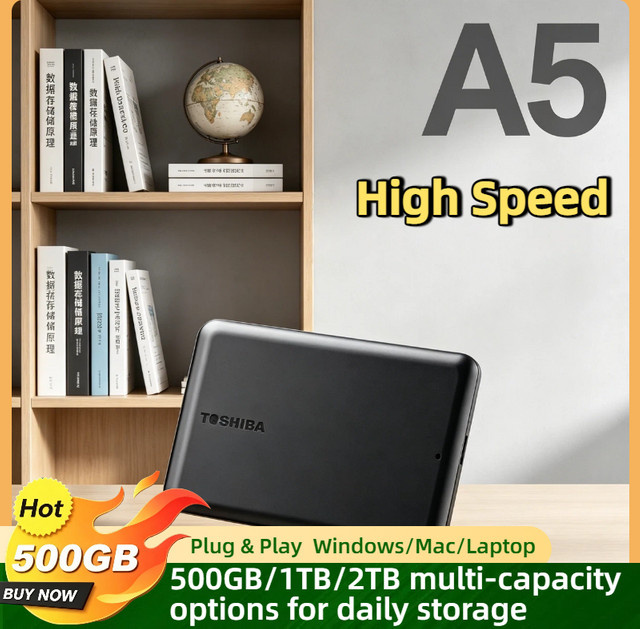 Toshiba 1TB Externe HDD 2,5 Zoll Tragbare Festplatte USB 3.2 Gen1 Schwarz - Bild 1