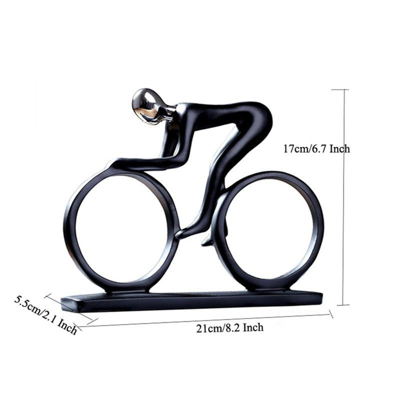 Moderne abstrakte Fahrradfahrer-Statue aus Harz für dein Büro oder Wohnzimmer von Household supplies MH, Höhe: 17,0 cm, Breite: 21,0 cm, Tiefe: 5,5 cm - Bild 3