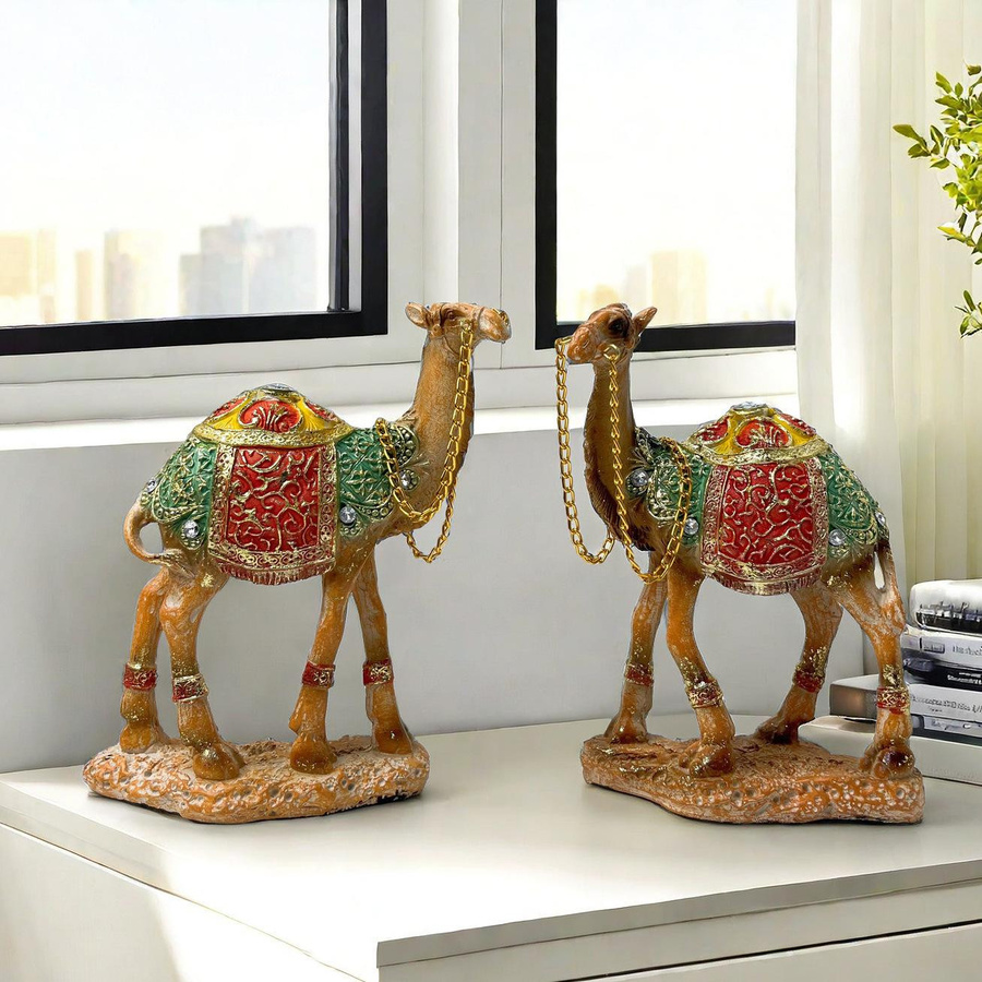 Yiran Furniture Wüstenkamel Deko-Figur aus Harz für Büro und Arbeitszimmer - Bild 2