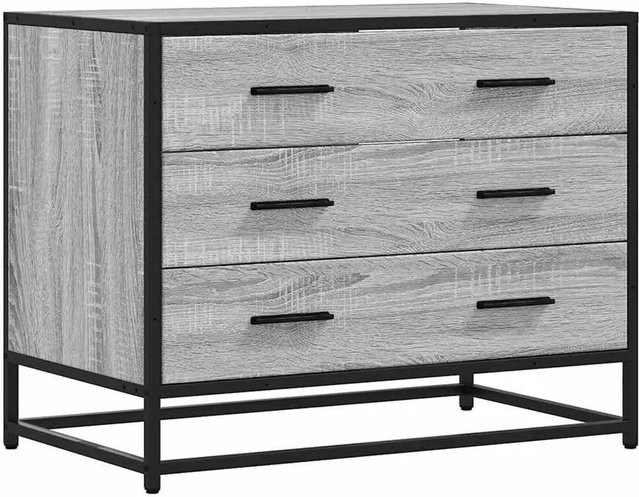 vidaXL Schubladenschrank Grau Sonoma aus Holzwerkstoff und Metall mit industrieller Note, B/T/H: 70 x 41 x 56 cm - Bild 1