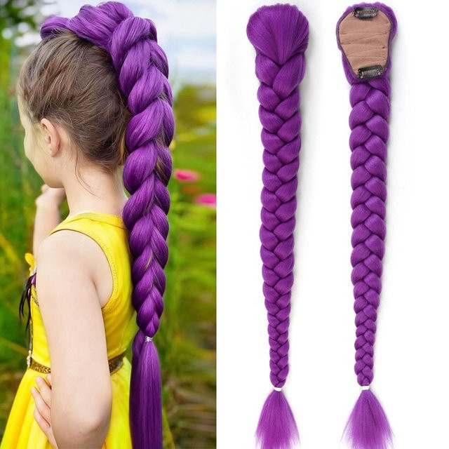 Synthetischer geflochtener Haarzopf Rumi, lila, 26 Zoll, für Kinder - Bild 1