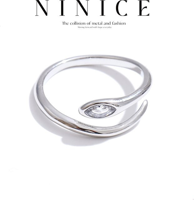 NiNice Ring Edelstahl, Schlange, Silber, Damen - Bild 1