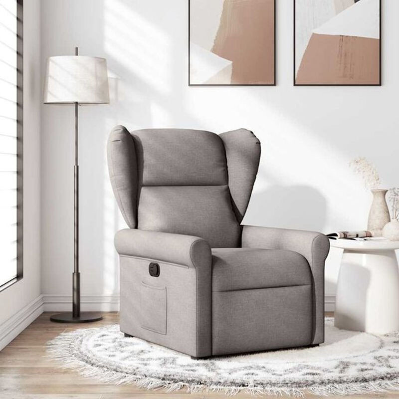 Modern Relaxsessel von Vidaxl in Taupe meliertem Stoff mit Grau-Nuancen, B/T/H: 72,5 x 100,5 x 87 cm - Bild 1