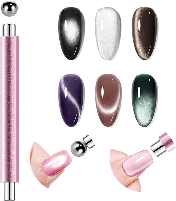 LINMANDA Cat-Eye-Nagelmagnet, doppelköpfig, zylindrisch - Bild 1