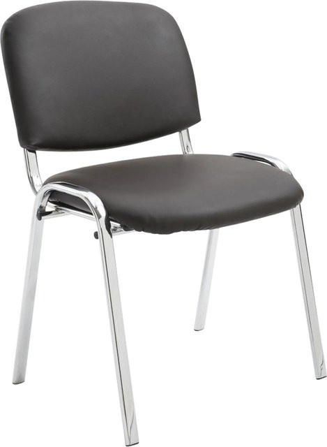DELUKE Besucherstuhl ZAGREB Konferenzstuhl und Bürostuhl aus Kunstleder in Braun, B/T/H: 54 x 48 x 79 cm - Bild 1