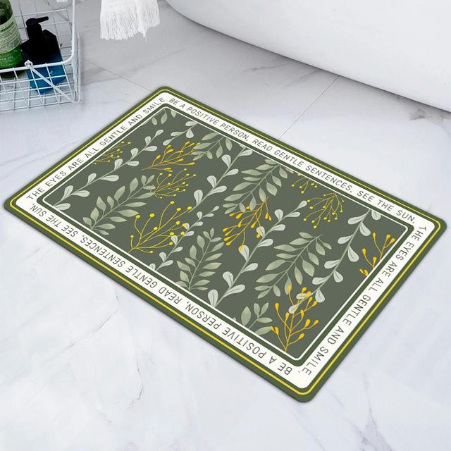 Wasserabsorbierende Kieselgur Badezimmer Anti-Rutsch-Matte in Grün, B/B: 40 x 60 cm - Bild 1