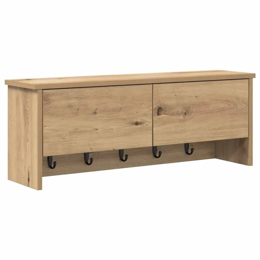 vidaXL Wandmontierter Nachttisch mit Tür in Artisan-Eiche, Farbe: Braun, B/T/H: 80 x 20 x 30 cm - Bild 2