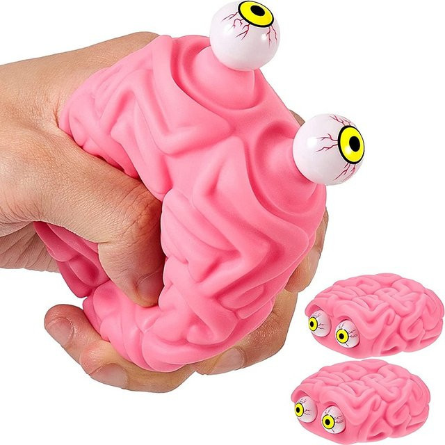 Soulbao Anti-Stress Flippy Brain Eye Squeeze Fidget Toy in Pink zur sensorischen Beruhigung für Kinder mit ADHS und Autismus - Bild 1