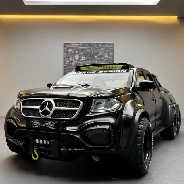 WELLY Benz X-Klasse 6X6 Geländewagen, Modell, 1:28 Maßstab, Metall, mit Sound und Licht - Bild 1