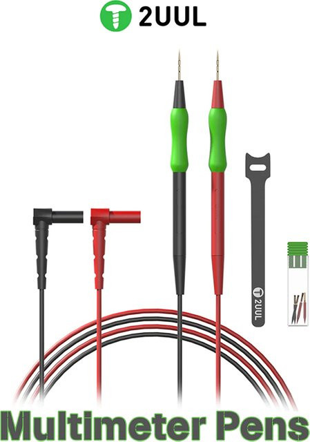 2UUL MT01 Multimeter-Stifte aus vergoldetem Edelstahl mit Staubschutzstecker für Hochspannungs-Messungen in Gold - Bild 1