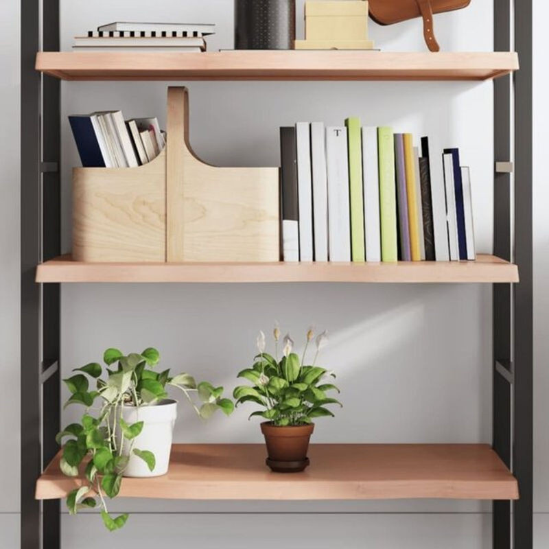 Wandregal aus Massivholz Eiche in Natur Braun im Landhausstil von Vidaxl, B: 80 cm, T: 50 cm, H: 2-4 cm - Bild 1