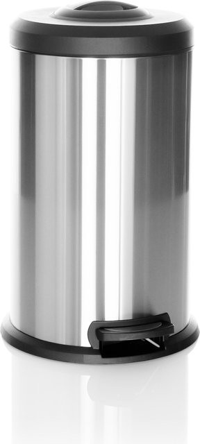 hjh OFFICE Mülleimer CLEAN X aus Edelstahl in Silber mit Pedal - Bild 1