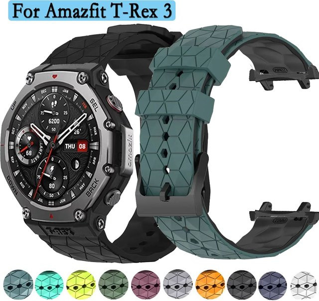 Amazfit Uhrenarmband Silikon, Fußballmuster, Schwarz, Unisex - Bild 1