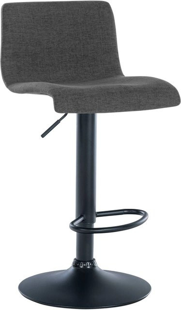 DELUKE Barhocker GEBEL Stoff Dunkelgrau, höhenverstellbarer Barstuhl mit Lehne und 360 Grad Drehsitz, B/T/H: 39 x 36 x 84 cm - Bild 1