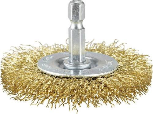 Makita Rundbürste aus Messing Durchmesser 63 mm mit 1/4 Zoll Anschluss in Gold und Silber - Bild 1