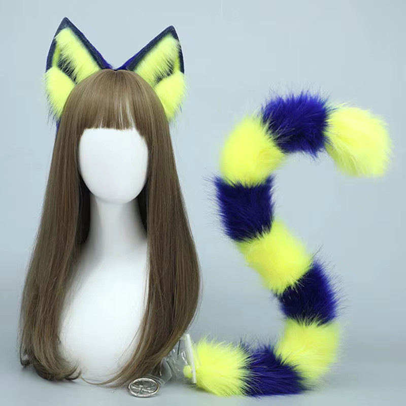 Ankha Katzenohren-Haarreif mit Schwanz, Tier-Cosplay-Kostüme, Zubehör - Bild 3