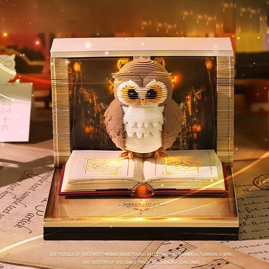 3D Papierskulptur-Kalender 2026 als Kunstvoller Notizblock in Gelb - Bild 4
