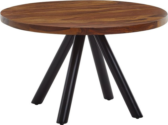 Moderner Couchtisch aus braunem Sheeshamholz mit abgerundeten Ecken B/H/T: 60 x 35 x 60 cm - Bild 1