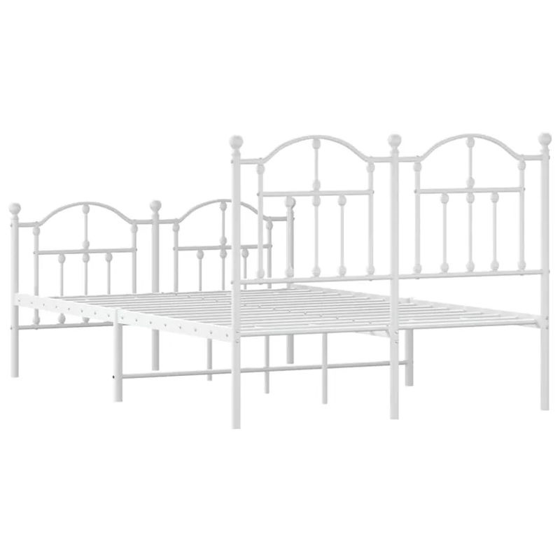 Vidaxl Metall-Bettgestell mit Kopfteil und Fußteil in Weiß, B/T/H: 120 x 200 cm - Bild 2