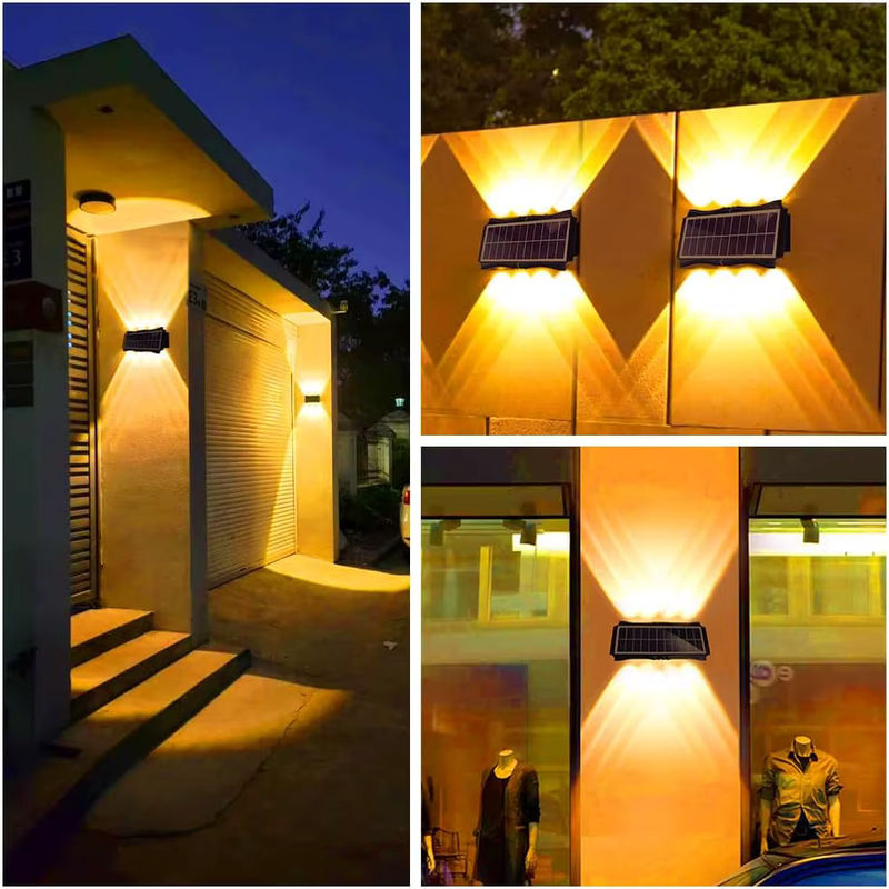 IEEYEEY Solar LED Wandlampe Outdoor in Schwarz mit Up-and-Down-Beleuchtung und Warmweißem Licht für Garten, Hof und Balkon - Bild 6