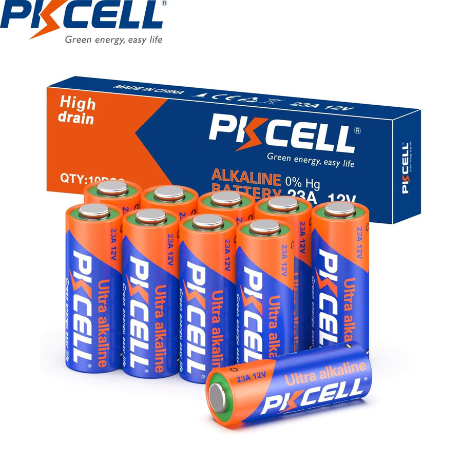 10 Stück PKCELL 23A 12V Alkaline-Batterien für Türklingeln, Autoalarme und Fernbedienungen - Bild 1