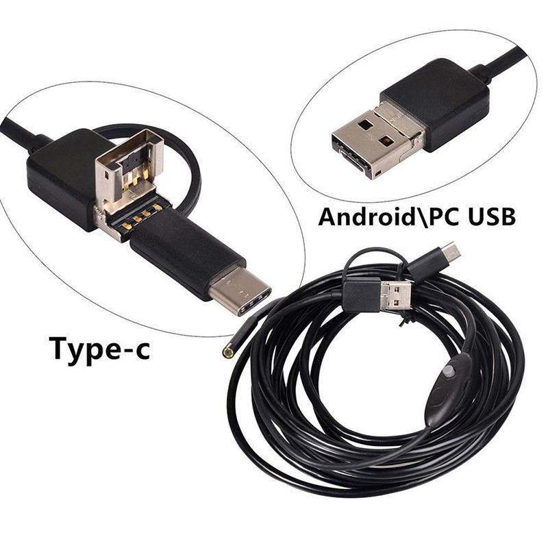 Calia 3 in 1 USB Typ-C Endoskop Inspektionsboreskop mit HD-Kamera IP68 in Schwarz - Bild 5