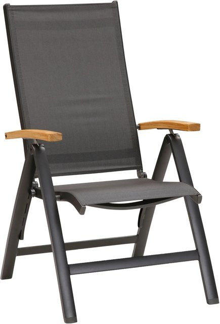 Barths Cavalese Klappsessel 2er Set aus Teakholz und Aluminium in Anthrazit B: 62 cm, T: 67 cm, H: 110 cm - Bild 1